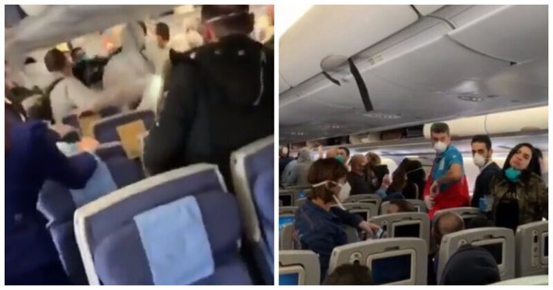 Пассажиры самолета избили шутников, которые намеренно чихали на людей