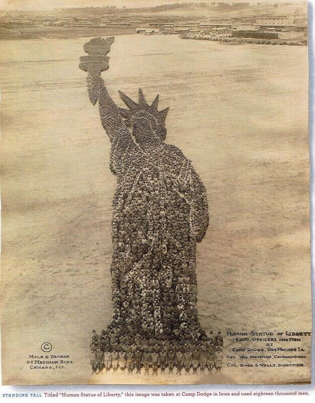 Живая статуя Свободы из 18 тысяч человек. США,1918