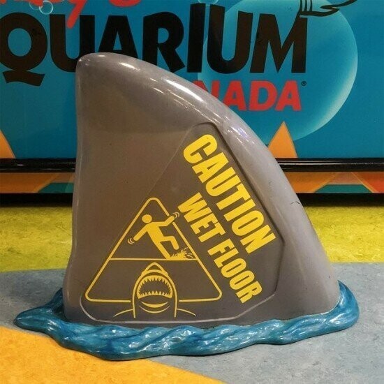 Объявление в аквариуме: "Осторожно, мокрый пол!"