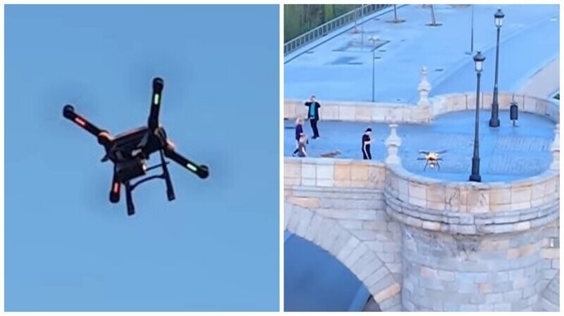Полиция Мадрида запустила в небо дроны для напоминания о правилах самоизоляции