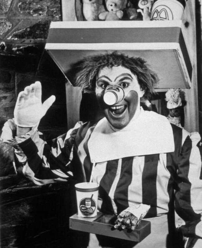 Первый Рональд Макдональд (клоун–талисман McDonald’s`а), 1963 год, США