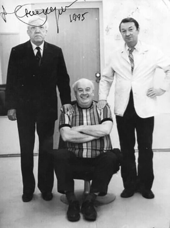 Юрий Никулин, Георгий Вицин и Евгений Моргунов, 1995 год.