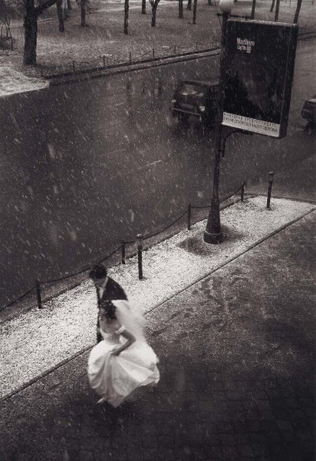 Первый снег, 1990 год. Автор фото: Розов Георгий Дмитриевич.