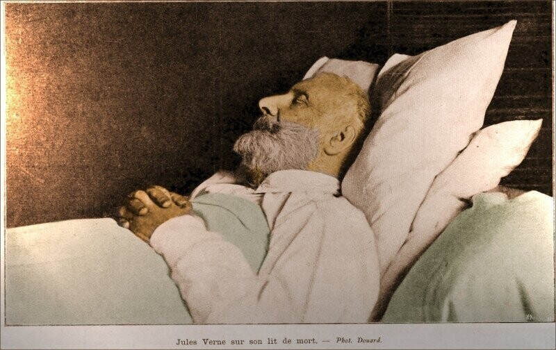 Жюль Верн на смертном одре, март 1905 года, Амьен