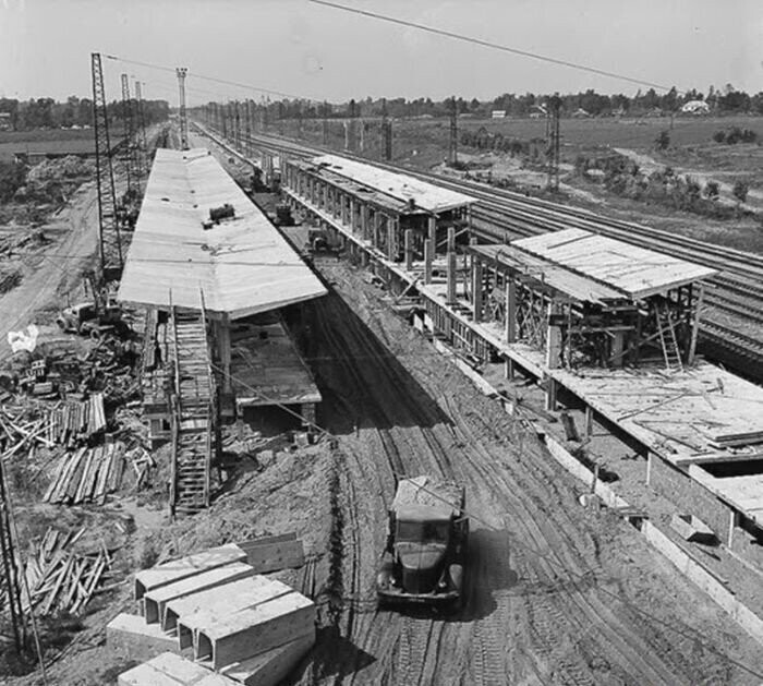Строительство станции метро «Выхино», 1966 год.
