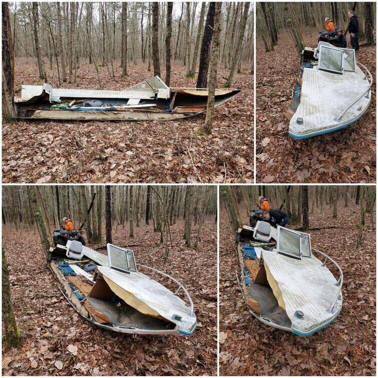"Мы нашли лодку в лесу ... ну, половину лодки"