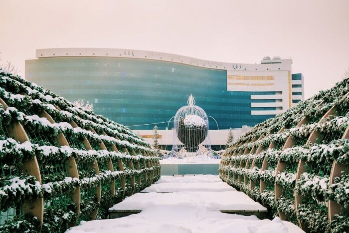 Столица Казахстана Нур-Султан при морозе -20