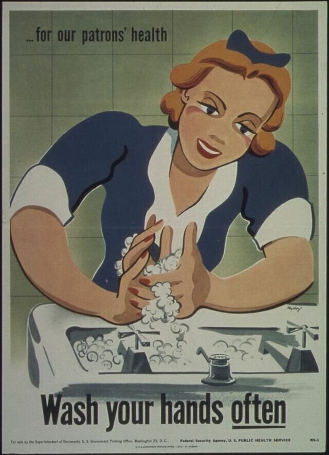 Чаще мойте руки ради здоровья клиентов! — США, 1941 — 1945