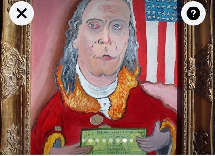 Картина маслом - портрет Бенджамина Франклина. Укрась гостиную за $350 (27 000)!
