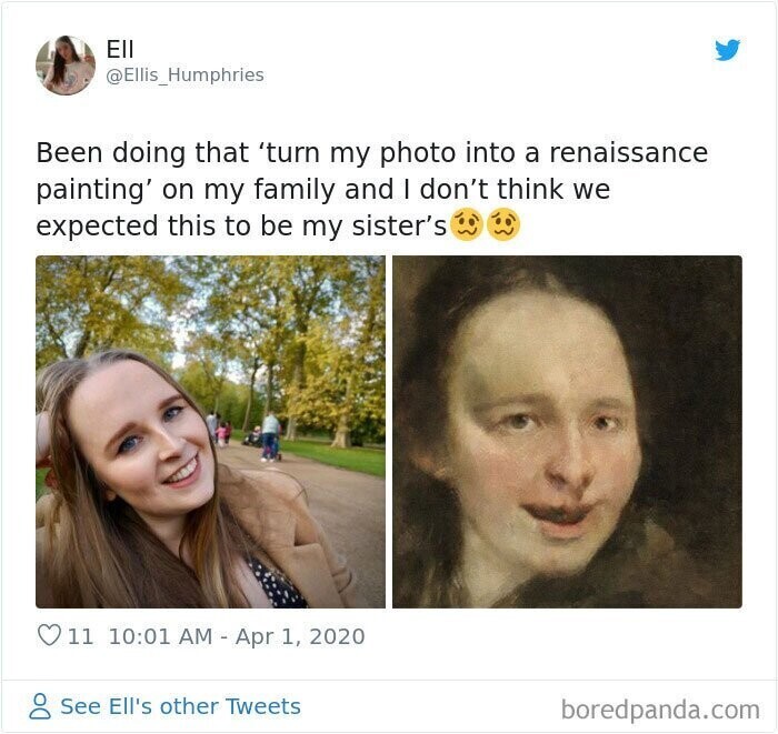 "Попробовала сделать портреты моей семьи. Не сказала бы, что это моя сестра!"