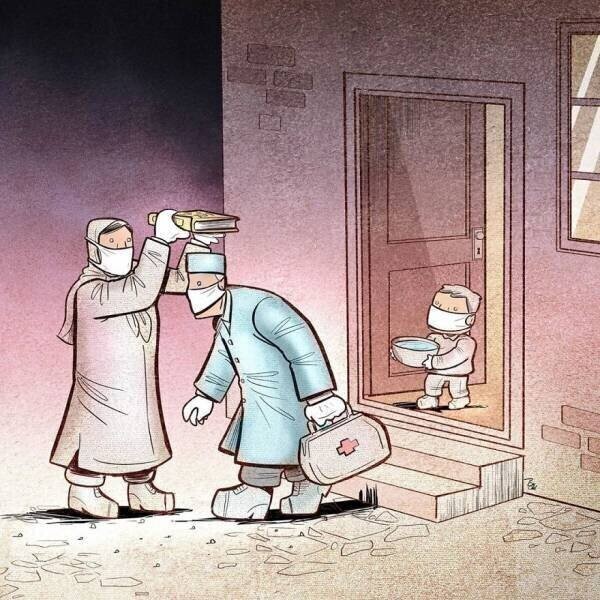 Коронавирус глазами иранского карикатуриста