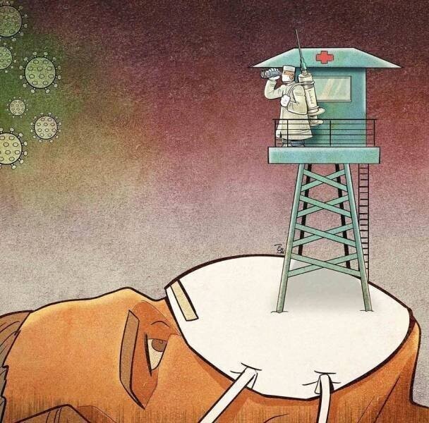Коронавирус глазами иранского карикатуриста