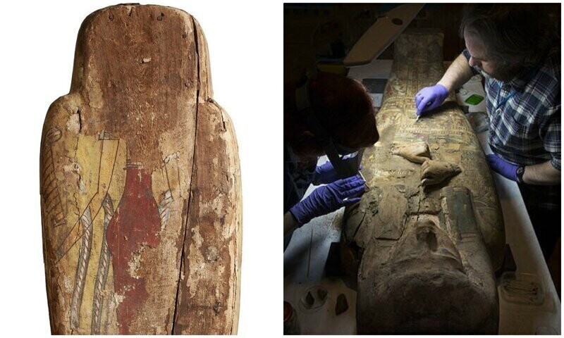 Внутри саркофага 3000-летней мумии нашли уникальные рисунки