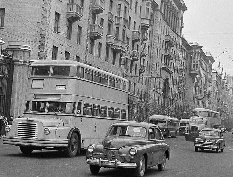 Двухэтажные автобусы в Москве. 1959