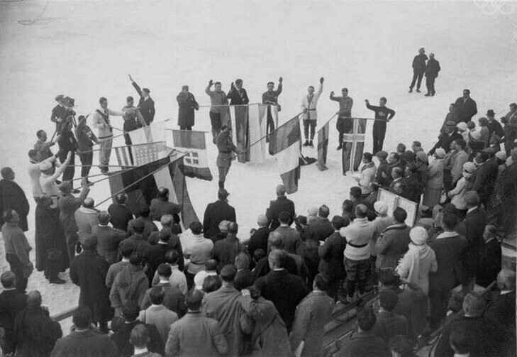 Церемония открытия первых Зимних Олимпийских игр, 1924 год, Шамони, Франция
