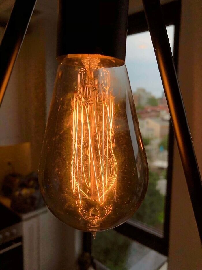 33. "Нашел эту старую лампочку в доме моих бабушки и дедушки, построенном в 1902 году, и она все еще работает"