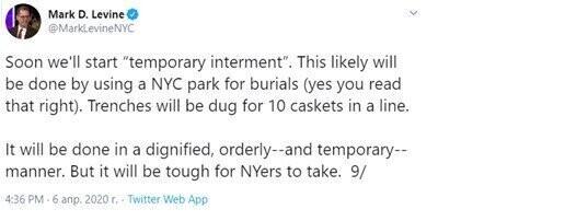 Зачем сенатор США пугает американцев «траншеями по 10 гробов в ряд» в парках «Нью-Йорка?