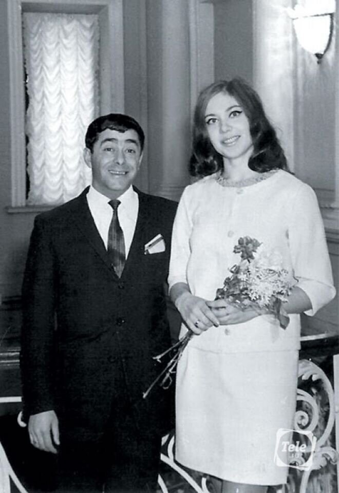 Роман Карцев и Виктория Кассинская в день свадьбы, 17 февраля 1970 год, Ленинград.