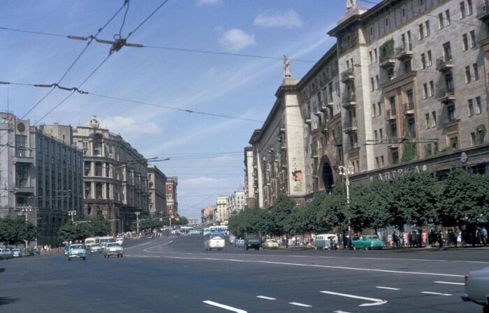 Улица Горького. СССР, Москва, 1959 год.