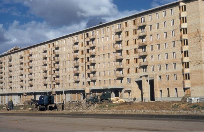 Строительство дома по Ленинскому проспекту. СССР, Москва, 1959 год.