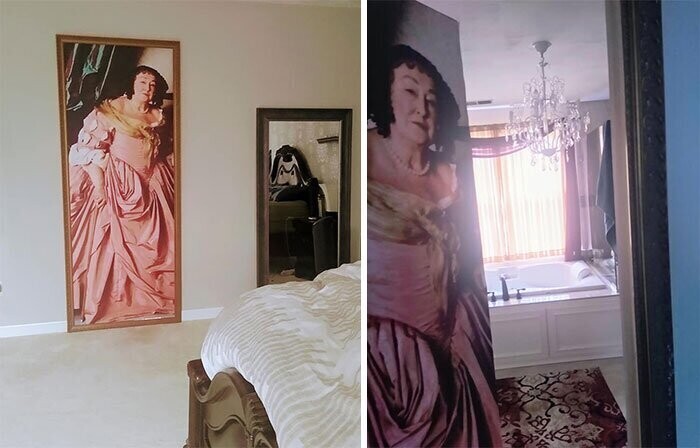 "В нашей спальне есть необычная картина, за которой прячется ванная комната. Никто из наших знакомых никогда не подозревал, что это не просто картина"