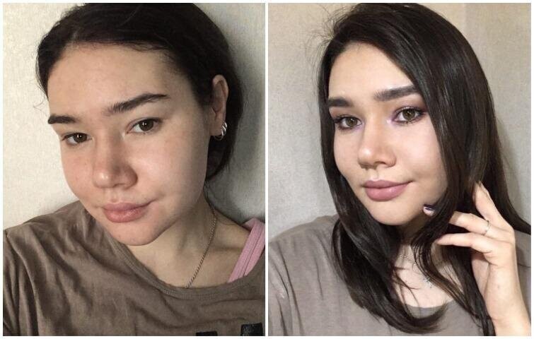 20 девушек до и после макияжа: : некоторые так изменились, что их сложно узнать