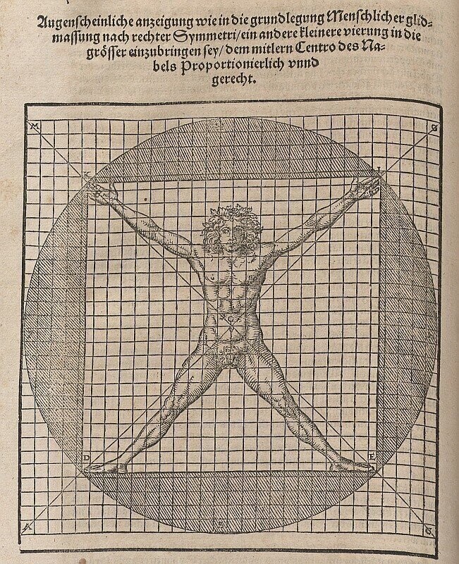 Буквальное следование инструкциям Витрувия: схема художника Чезаре Чезариано, 1521 год