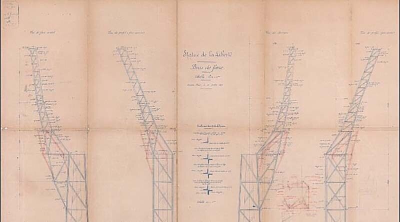 Оригинальный чертеж статуи Свободы