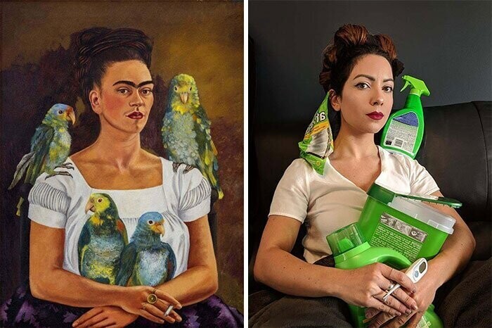 20. "Я и мои попугаи" - Фрида Кало
