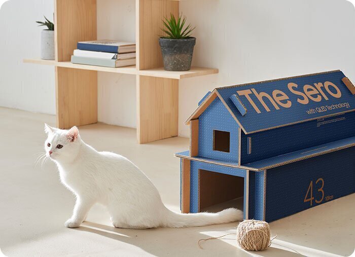 Компания Samsung создала упаковку для телевизора, из которой можно сделать кошачий домик