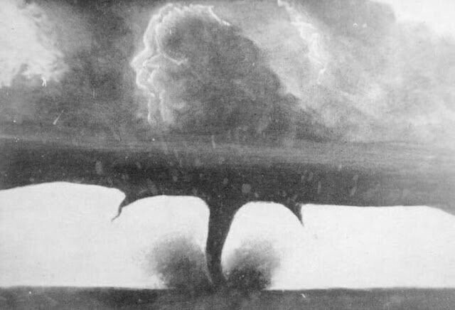 Торнадо в Ховарде, Южная Дакота. 28 августа 1884 г. Фото: Ф. Н. Робинсон