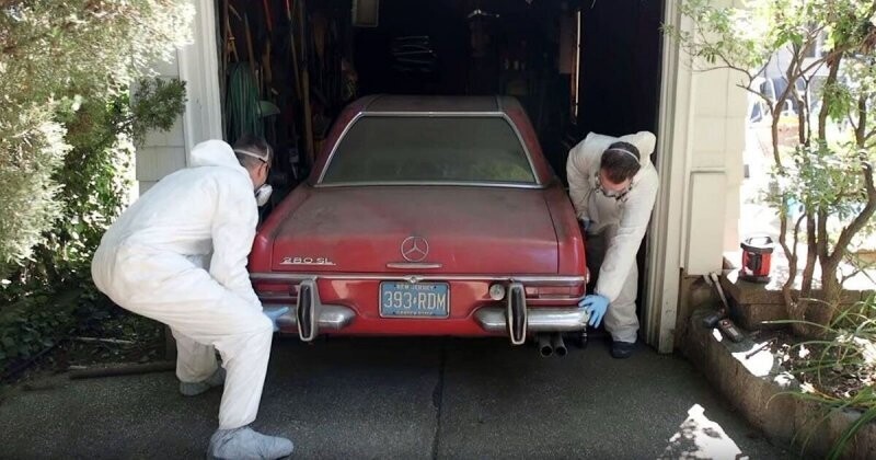 Первая мойка классического Mercedes-Benz, который простоял в гараже 37 лет