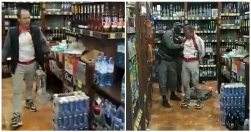 Неадекватный мужчина устроил погром в алкогольном магазине