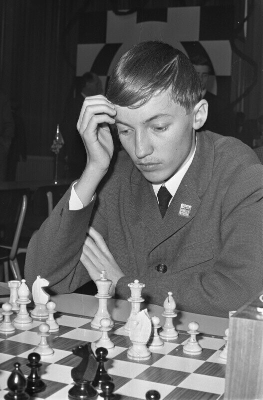 16-летний Анатолий Карпов, на чемпионате Европы по шахматам среди юниоров в Гронингене, 27 декабря 1967 года.
