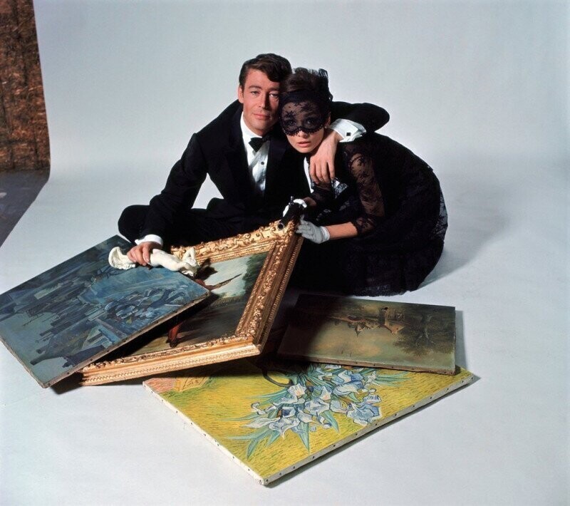 Питер О'Тул и Одри Хепберн на съёмках легендарной комедии "Как украсть миллион". 1966