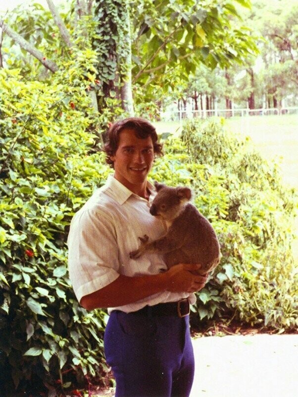 Арнольд Шварценеггер во время поездки в Австралию, 1974 год.