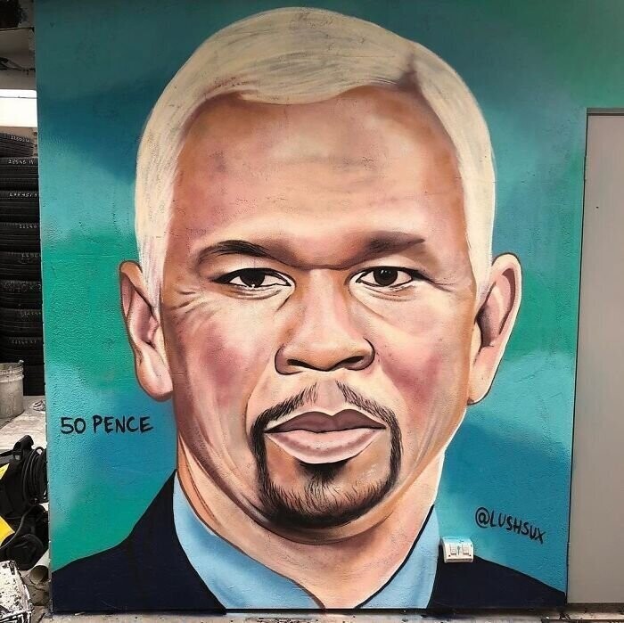 Граффити-художник троллит рэпера 50 Cent