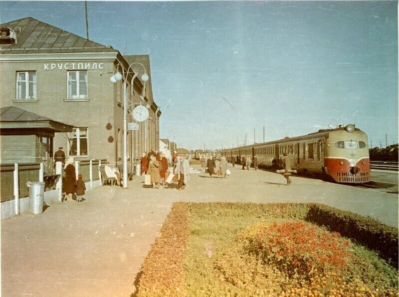 Дизель поезд ДП-07, СССР, станция Крустпилс, 1958-61 гг.