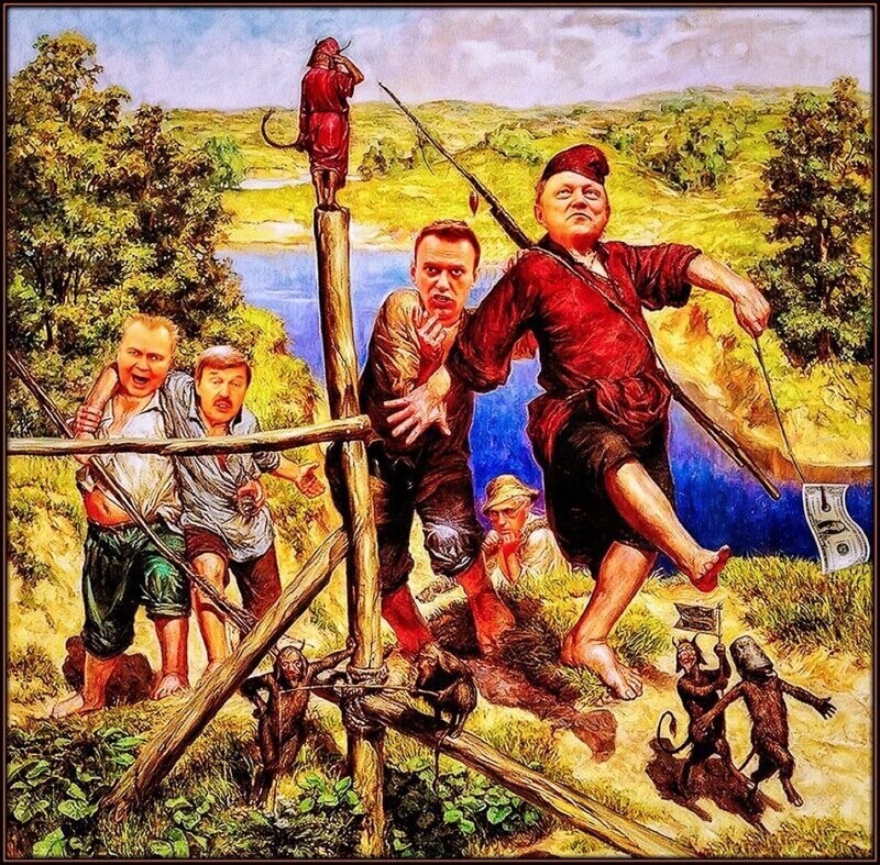 Холст. масло "С рыбалки на гранты".