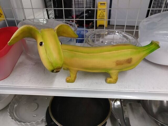 8. «Не могу поверить, что моя жена отказалась покупать эту банановую собачку»