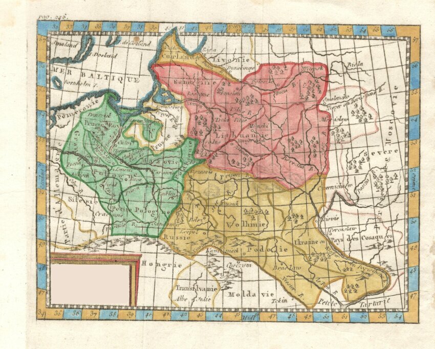 На карте представлены границы государства, существовавшего в XVIII веке
