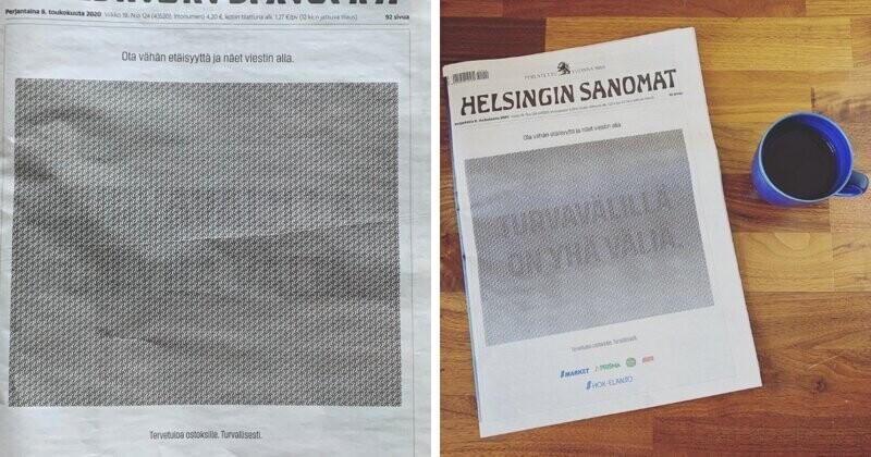 Финская газета выпустила обложку с оптической иллюзией
