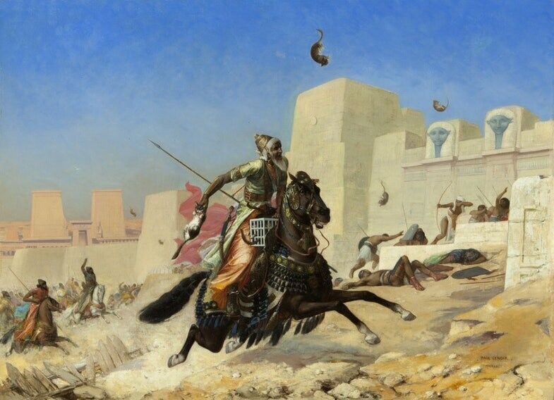 Персидский царь Камбис II под стенами Пелусия