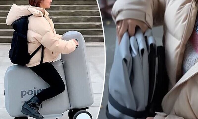 Японцы создали надувной электровелосипед, который помещается в рюкзаке