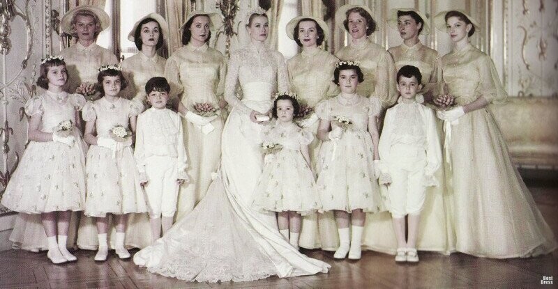 Свадебное фото Грейс Келли, княгини Монако, 1956 г.
