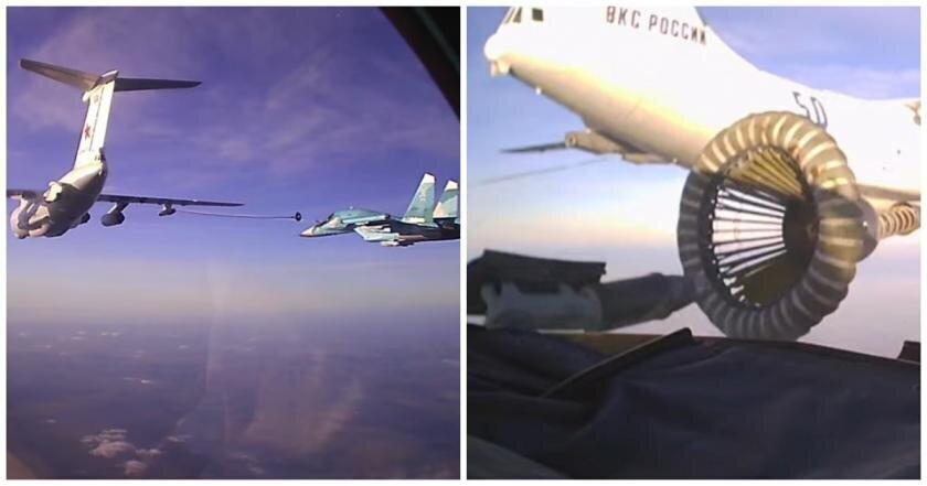 Воздушную дозаправку Су-34 показали из кабины пилота