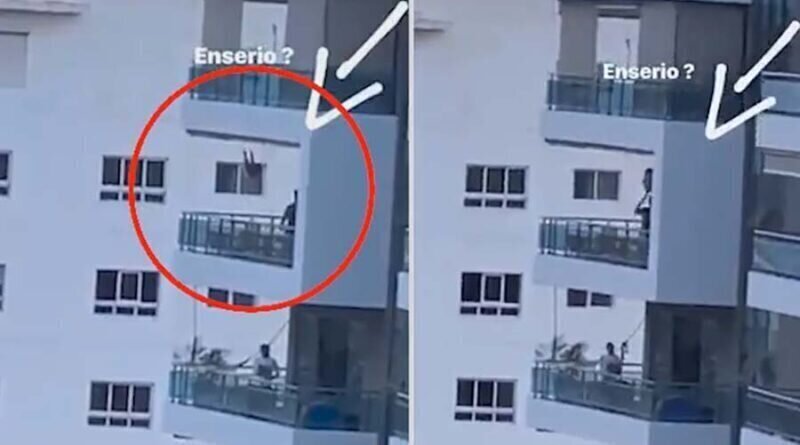 Мужчина покатал ребенка на качелях на высоте восьмого этажа