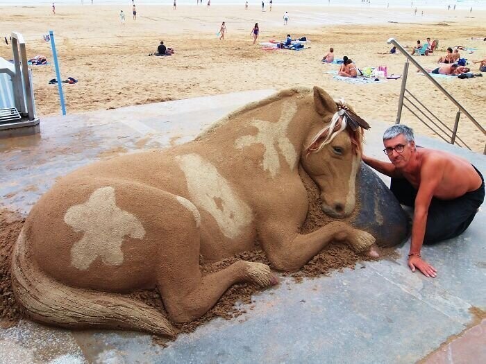 Художник делает из песка почти настоящих животных
