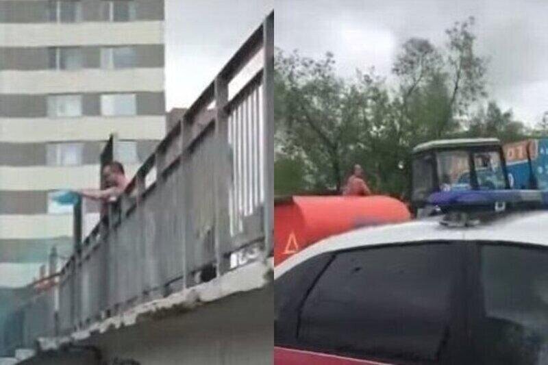 Голый и неадекватный мужчина напал на прохожего в Барнауле