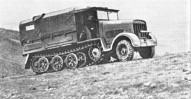 Полугусеничные пробы. Британский полугусеничный тягач Vauxhall B.T. Three-Quarter Track Traclat